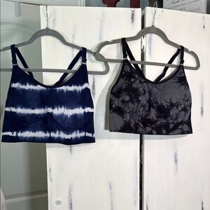 Members Mark Sports Bra Duo - Charcoal and Navy tie die